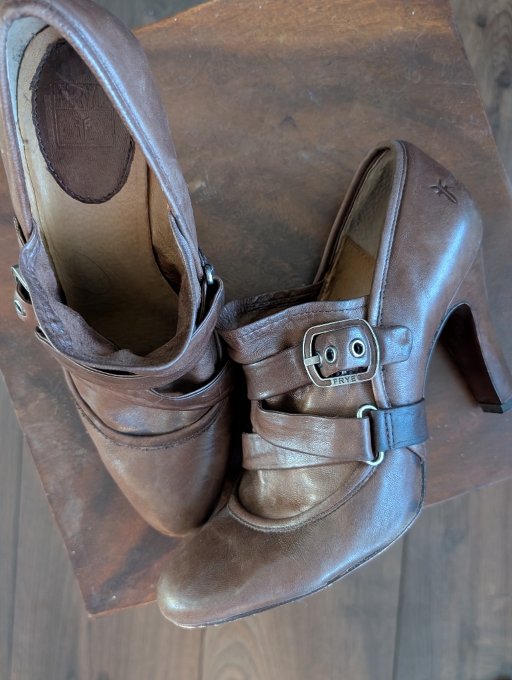 Frye "Allie Softy" heeled bootie.